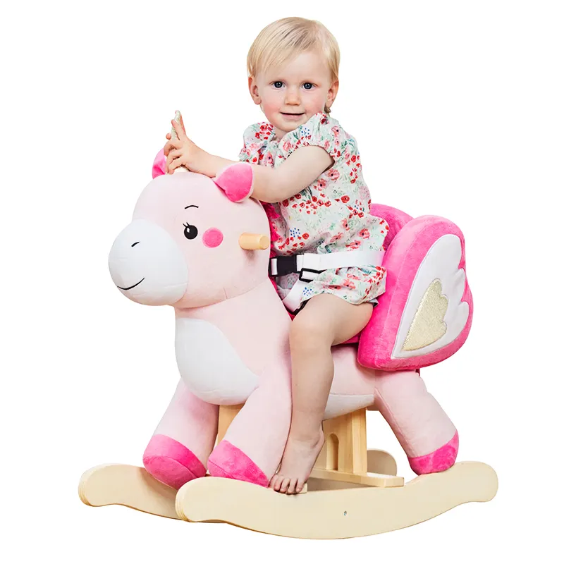 TALENTBABY Baby Rocking Horse, Ride Unicorn, Kid Ride On Toy for 6 Month-3 Year Old, Infant (Boy Girl) Plush Animal Rocker, Toddler/Child Stuffed Ride Toy - TALENTBABY